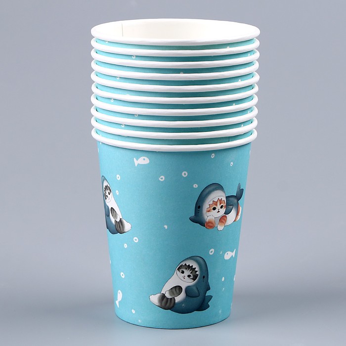 Стакан бумажный «Котики. Акула», 250 мл 9826257
