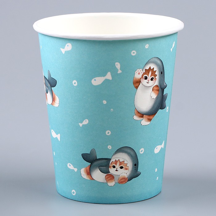 Стакан бумажный «Котики. Акула», 250 мл 9826257