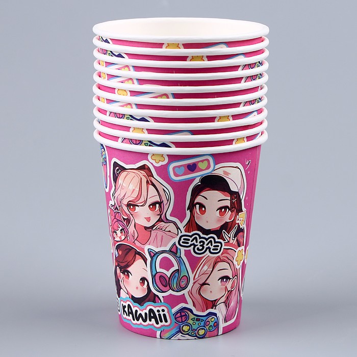 Стакан бумажный «Аниме. Стикеры», 250 мл 9826259