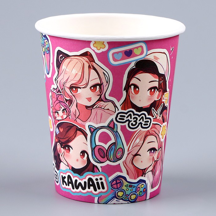 Стакан бумажный «Аниме. Стикеры», 250 мл 9826259