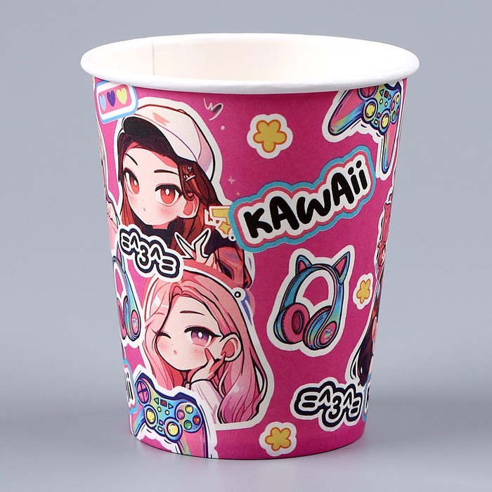 Стакан бумажный «Аниме. Стикеры», 250 мл 9826259