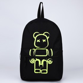 Рюкзак школьный молодёжный Teddy, 29х12х37, отдел на молнии, н/карман, чёрный