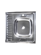 УЦЕНКА Мойка кухонная «Владикс», накладная, без сифона, 60×60 см, правая, нерж. сталь 0.4 мм - Фото 1