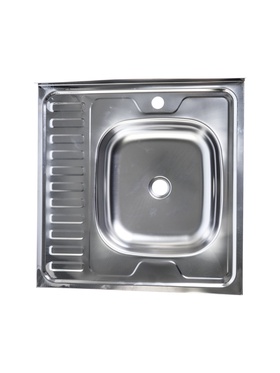 УЦЕНКА Мойка кухонная "Владикс", накладная, без сифона, 60х60 см, правая, нерж. сталь 0.4 мм