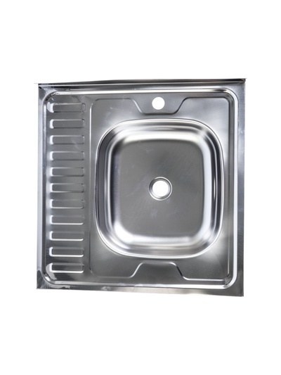 УЦЕНКА Мойка кухонная «Владикс», накладная, без сифона, 60×60 см, правая, нерж. сталь 0.4 мм