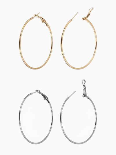 Серьги кольца QF «Классика», d=5 см, миксы