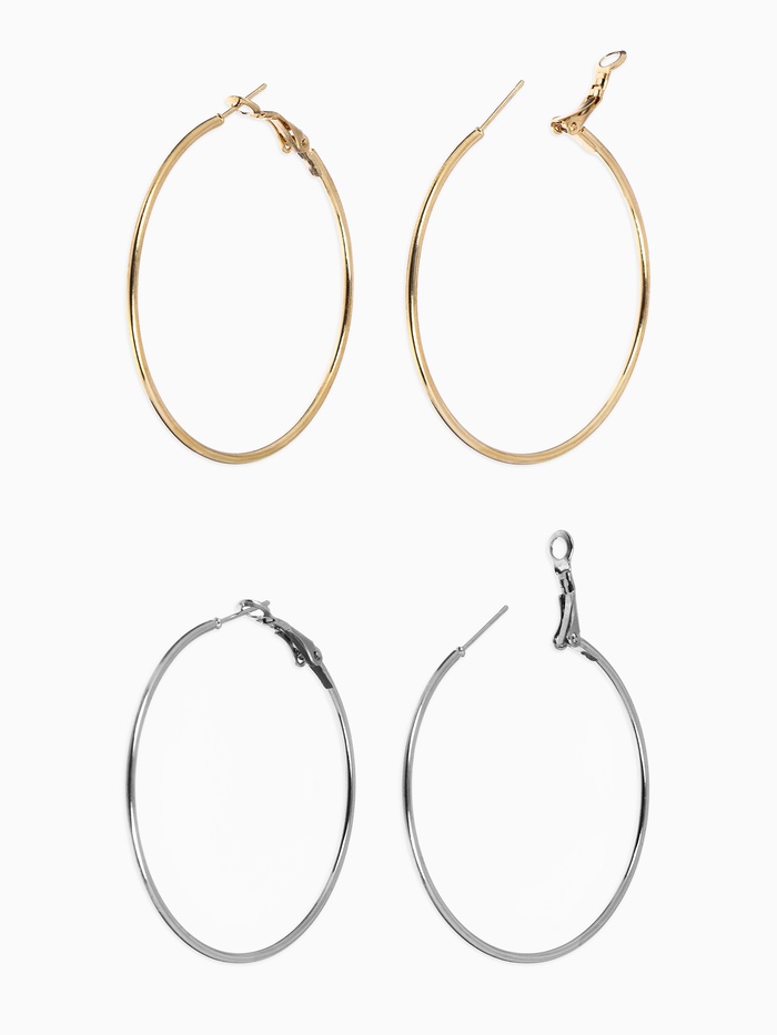 Серьги кольца QF «Классика», d=5 см, миксы - Фото 1