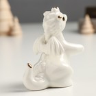 Сувенир керамика "Дракоша - обнимашки" бело-золотой 7х5,5х9,3 см - Фото 3