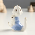 Сувенир керамика "Дракончики мама и малыш Снежок" с золотом 4х6,5х7 см - фото 11038300