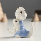 Сувенир керамика "Дракончики мама и малыш Снежок" с золотом 4х6,5х7 см - Фото 2