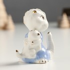 Сувенир керамика "Дракончики мама и малыш Снежок" с золотом 4х6,5х7 см - Фото 4