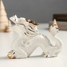 Сувенир керамика "Китайский белоснежный дракон - рык" с золотом 5х12х9 см - фото 11038354