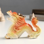 Сувенир керамика "Китайский огненный дракон - рык" с золотом 5х12х9 см - фото 1486833