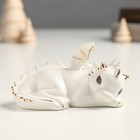 Сувенир керамика "Дракончик Сноу, лежит клубочком" с золотом 5,5х9х5 см - фото 11038375