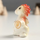 Сувенир керамика "Дракоша с монетой -рубль" оранжево-золотой 3х4х6,8 см - фото 806142943