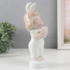 Сувенир керамика "Малышка с ушками зайчика, с сердечком" 7,5х8х24 см - Фото 2