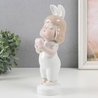Сувенир керамика "Малышка с ушками зайчика, с сердечком" 7,5х8х24 см - Фото 4