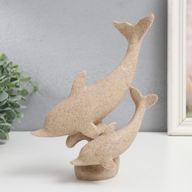 Сувенир полистоун "Два дельфина" песочный 8х19х22 см