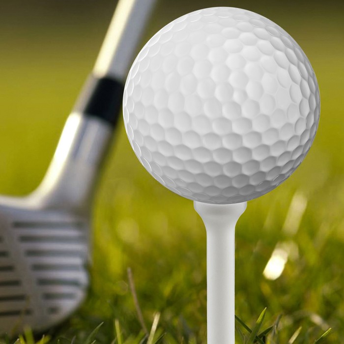 Набор подставок для гольф мяча, 10 штук, пластик, 1 х 7 см, белый цвет - Фото 1