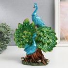 Сувенир полистоун "Два голубых павлина с зелёными хвостами" 19х9х25,5 см - фото 320083864