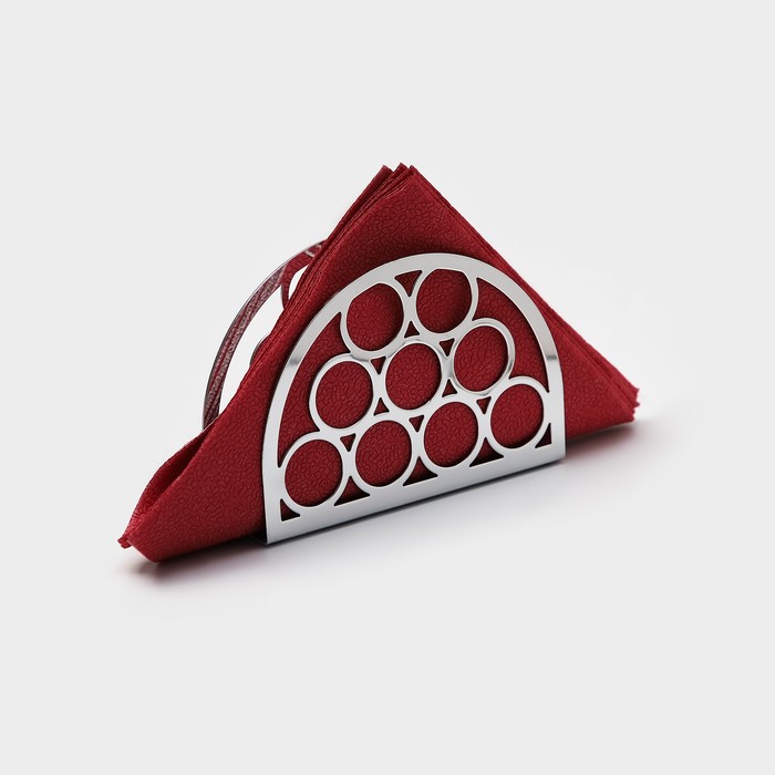 Салфетница Доляна «Кольца», 13×4×9 см, хромированная - Фото 1