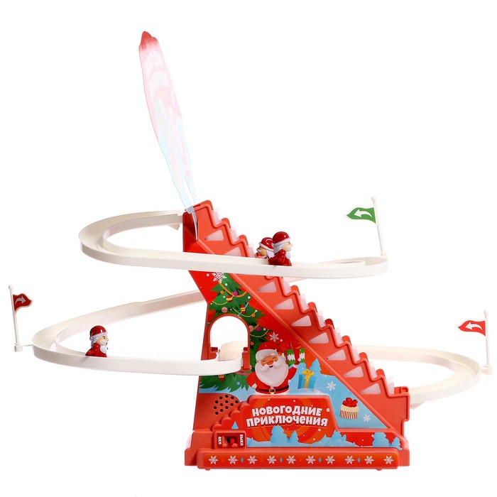 Развивающая игрушка «Дед морозы на лесенке», свет и звук - фото 1907842143