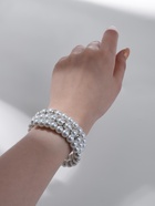 Браслет-пружинка «Жемчужинка морская» 3 ряда, белый в серебре, L=7 см - Фото 2