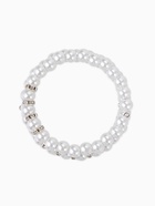 Браслет-пружинка «Жемчужинка морская» 3 ряда, белый в серебре, L=7 см - Фото 3