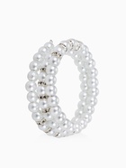 Браслет-пружинка «Жемчужинка морская» 3 ряда, белый в серебре, L=7 см - Фото 4