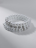 Браслет-пружинка «Жемчужинка морская» 3 ряда, белый в серебре, L=7 см 983965