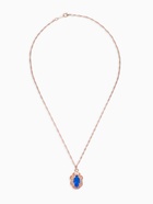 Гарнитур 3 предмета: серьги, кулон, кольцо безразмерное «Эдель» ажурный овал, цвет син в золоте, 45 см - Фото 4