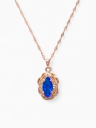 Гарнитур 3 предмета: серьги, кулон, кольцо безразмерное «Эдель» ажурный овал, цвет син в золоте, 45 см - Фото 3