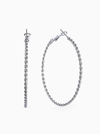 Серьги кольца плетёные QF «Крученый», d=5.5 см, цвет серебро