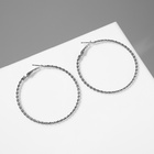 Серьги кольца плетёные QF «Крученый», d=5.5 см, цвет серебро - Фото 2