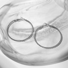 Серьги кольца плетёные QF «Крученый», d=5.5 см, цвет серебро - Фото 3