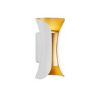 Настенный светодиодный светильник с высокой степенью влагозащиты FW194, 10Вт, 200х100х85 мм, цвет белый песок, золото - фото 4129810