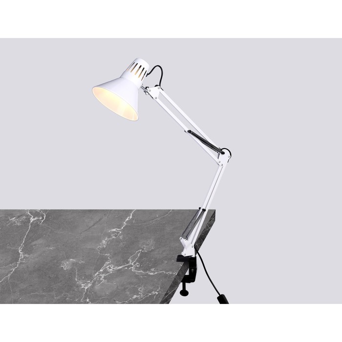 Настольная лампа со сменной лампой E27 на струбцине Ambrella light, Desk, DE7719, E27, цвет белый - фото 1926816902