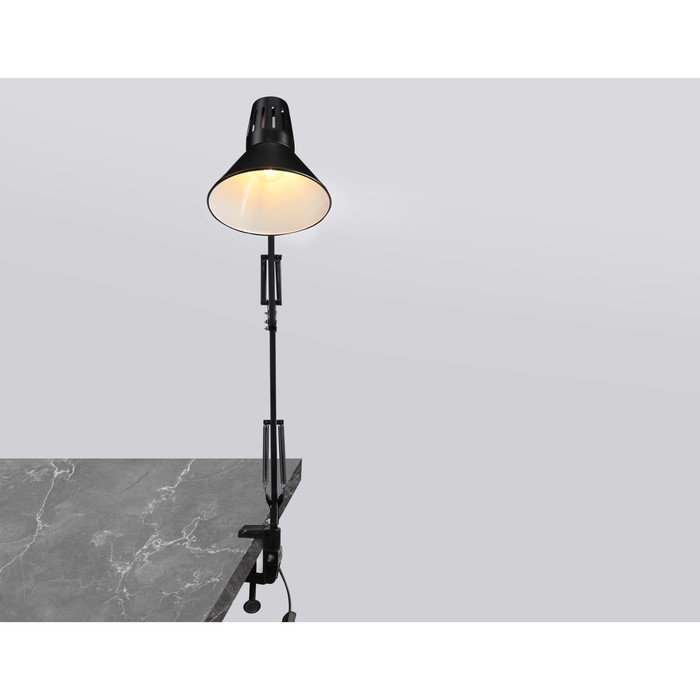 Настольная лампа со сменной лампой E27 на струбцине Ambrella light, Desk, DE7722, E27, цвет чёрный - фото 1926816909