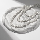 Бусы «Классика» шар №8, белые, L=140 см - Фото 3