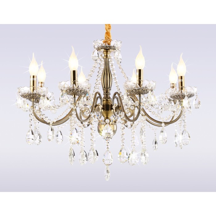 Подвесная классическая люстра с хрусталём Ambrella light, Classic, TR4950, 8хE14, цвет бронза - Фото 1