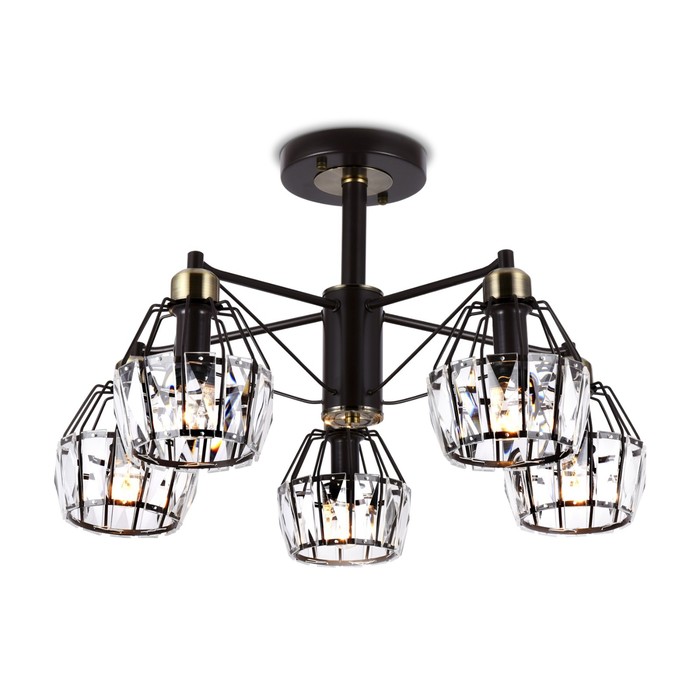 Люстра подвесная с хрусталём Ambrella light, Traditional, TR5870, 5хE14, цвет темный кофе, бронза - Фото 1