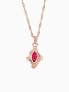 Гарнитур 3 предмета: серьги, кулон, кольцо «Эдель» ромб совершенство, цвет розовый в золоте, 45 см - Фото 3