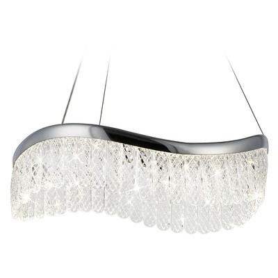 Светильник светодиодный подвесной с хрусталём Ambrella light, Traditional, TR49712, LED, 34 Вт, 2550Lum, 3000-6400К, цвет хром