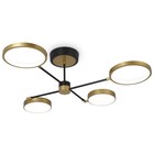 Светильник светодиодный потолочный с пультом Ambrella light, LineTech, FL5153, 4хLED, 56 Вт, 4200Lum, 3000-6400К, цвет чёрный, золото 10054005 - фото 313222777