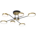 Светильник светодиодный потолочный с пультом Ambrella light, LineTech, FL5157, 6хLED, 84 Вт, 6300Lum, 3000-6400К, цвет чёрный, золото 10054007 - фото 313319842