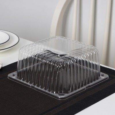 Крышка для тортницы пластиковая одноразовая ИП-43, 18.5×18.5×10.5 см, внутренний 16×16×10 см, 480 шт./уп