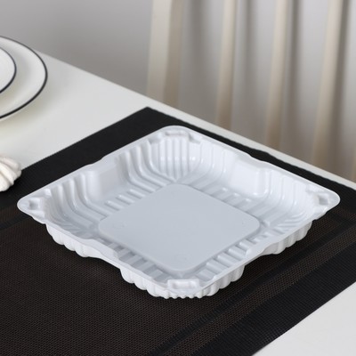 Дно для тортницы пластиковое одноразовое ИП-43, 18.5×18.5×10.5 см, внутренний 16×16×10 см, 480 шт./уп