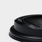 Крышка пластиковая одноразовая для стакана чёрная, с клапаном, d=9 см - Фото 5