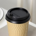 Крышка пластиковая одноразовая для стакана чёрная, с клапаном, d=9 см - Фото 8
