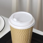 Крышка пластиковая одноразовая для стакана белая, с клапаном, d=9 см - Фото 1